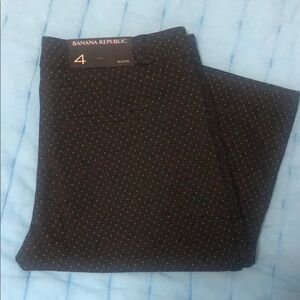 Banana Republic Black Dotted Sloan Pants